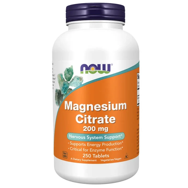 Now Foods Citrat de magneziu 200 mg, citrat de magneziu, 250 comprimate — preț și oferte
