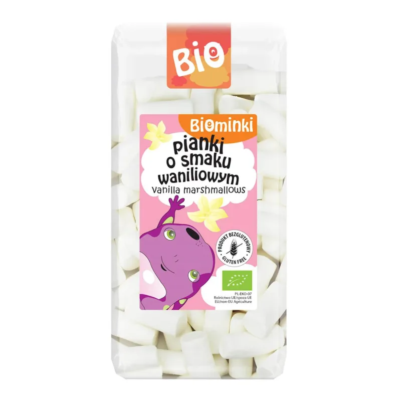 Biominki BIO, marshmallows cu aromă de vanilie, 100 g — preț și oferte
