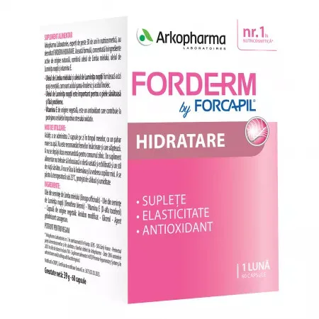 Forderm Hidratant by Forcapil, 60 capsule, Arkopharma — preț și oferte