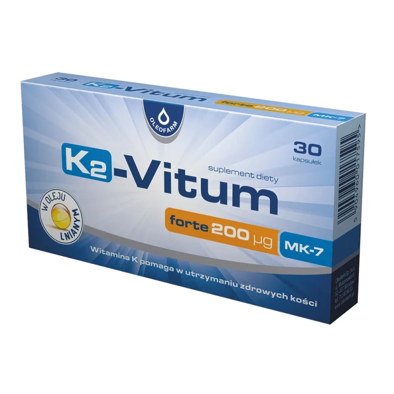 K2-Vitum Forte 200 µg, vitamina K2 MK-7, 30 capsule — preț și oferte