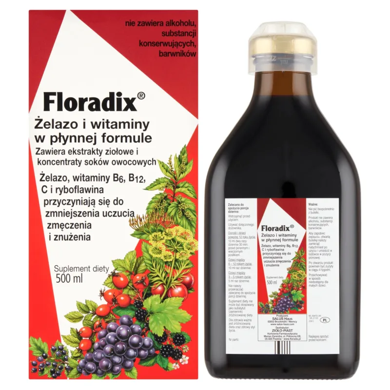 Floradix Fier și vitamine, 500 ml AMBALAJ CONTAMINAT — preț și oferte