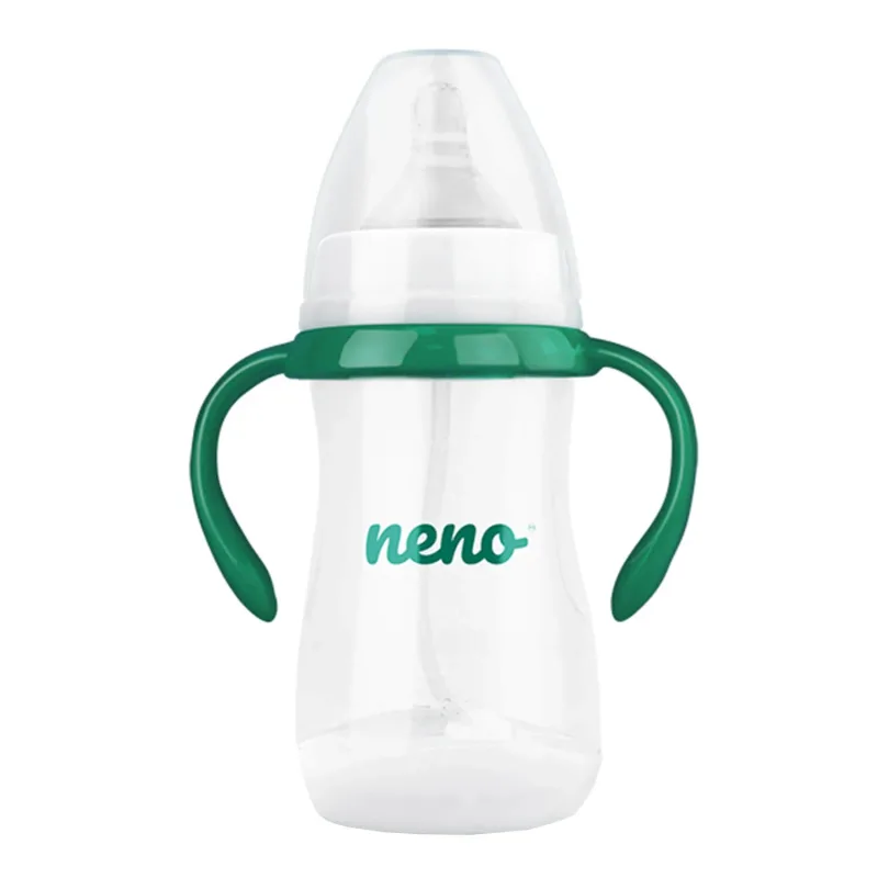 Biberon Neno, biberon anti-colic pentru hrănire și învățare la băut, cu tetină și tub cu greutate, 3-6 luni, 240 ml — preț și oferte