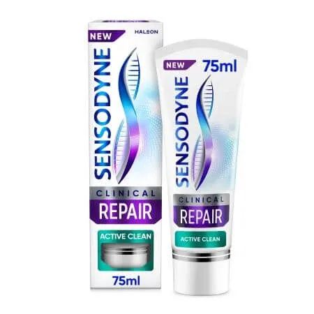 Pasta de dinti pentru sensibilitate dentara Clinical Repair Active Clean, 75 ml, Sensodyne — preț și oferte