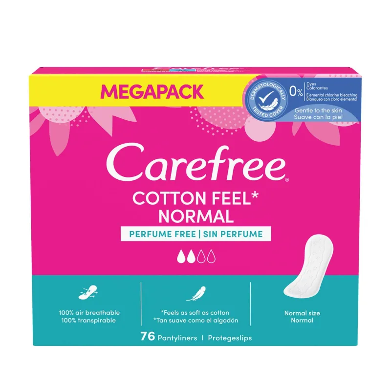 Tampoane igienice Carefree Cotton Feel Normal, neperfumate, 76 buc. — preț și oferte