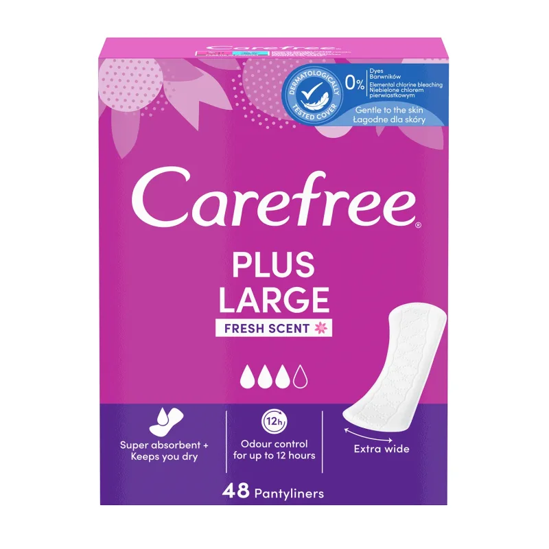Tampoane igienice Carefree, plus mare, parfum proaspăt, 48 buc. — preț și oferte