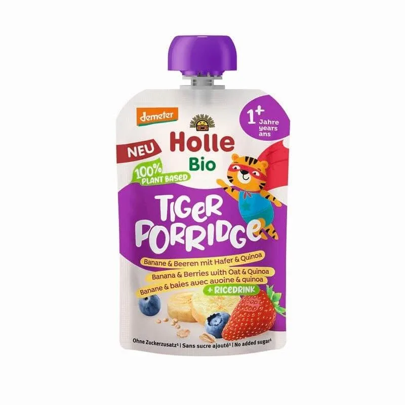 Piure Bio din fructe cu cereale Porridge, +1 an, 110 g, Tiger, Holle Holle Baby — preț și oferte