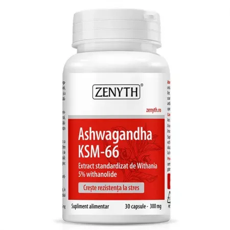 Ashwagandha KSM-66, 30 capsule, Zenyth — preț și oferte
