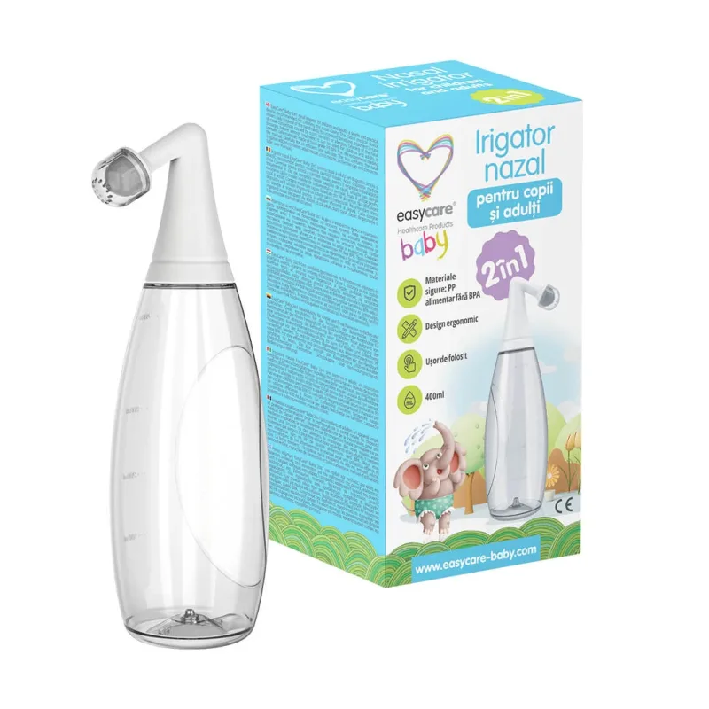 Irigator nazal 2 in 1 pentru copii si adulti, 400 ml, EasyCare Baby — preț și oferte