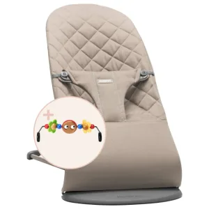 Balansoar Bliss cu bara de jucarii inclusa, 3,5 - 13 kg, Sand Grey, BabyBjorn