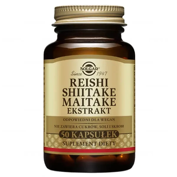 Solgar Reishi, Shiitake, Maitake Extract, 50 capsule — preț și oferte