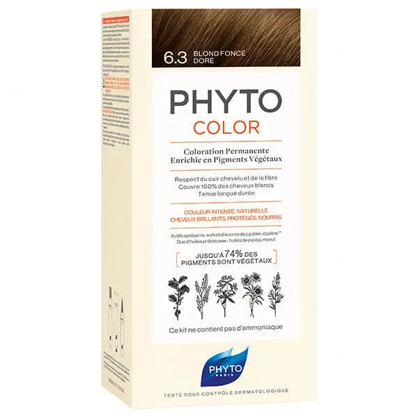 Phyto Color, vopsea de păr, 6.3 blond auriu închis, 50 ml — preț și oferte
