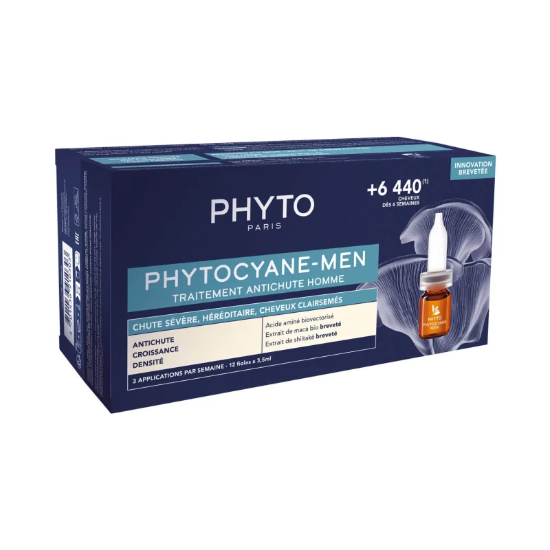 Phyto Phytocyane, tratament pentru căderea părului pentru bărbați, fiole, 12 unități — preț și oferte