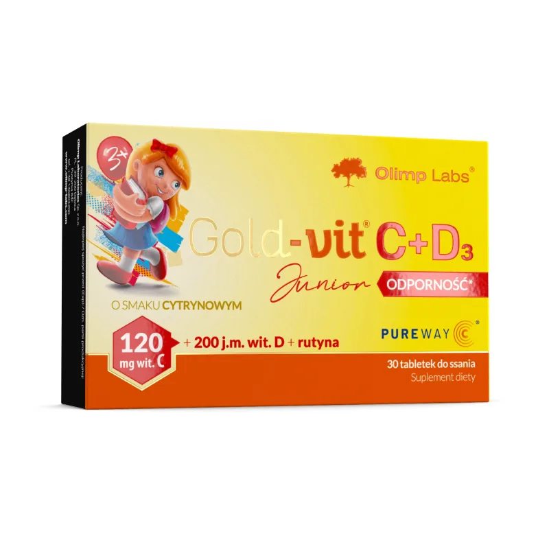 Olimp Gold-Vit C + D3 Junior Immunity, aromă de lămâie, 30 pastile Olimp Labs — preț și oferte