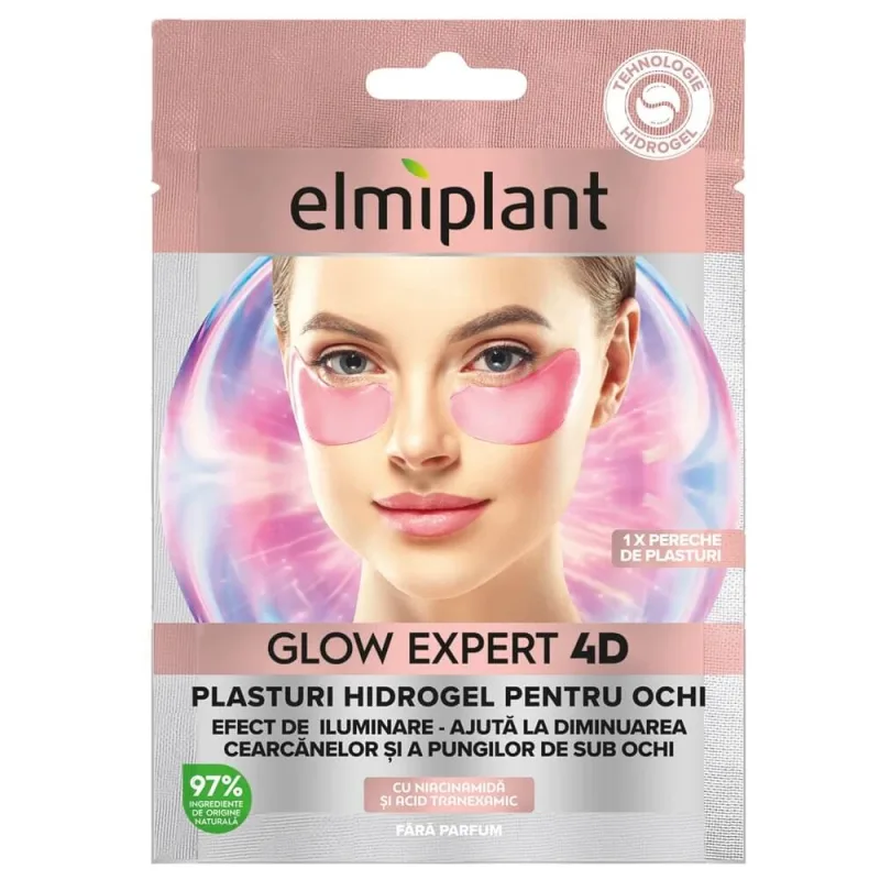 Plasturi hidrogel pentru ochi Glow Expert 4D, 1 pereche, Elmiplant — preț și oferte