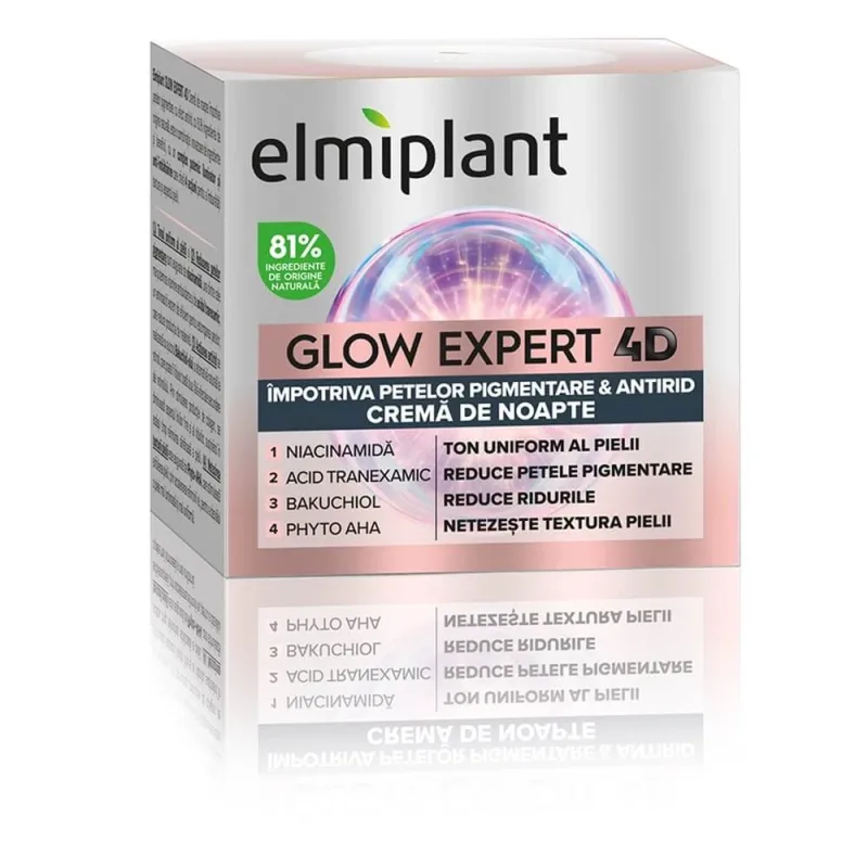 Crema de noapte impotriva petelor pigmentare Glow Expert 4D, 50 ml, Elmiplant — preț și oferte