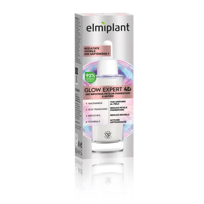 Ser pentru fata impotriva petelor pigmentare Glow Expert 4D, 30 ml, Elmiplant — preț și oferte
