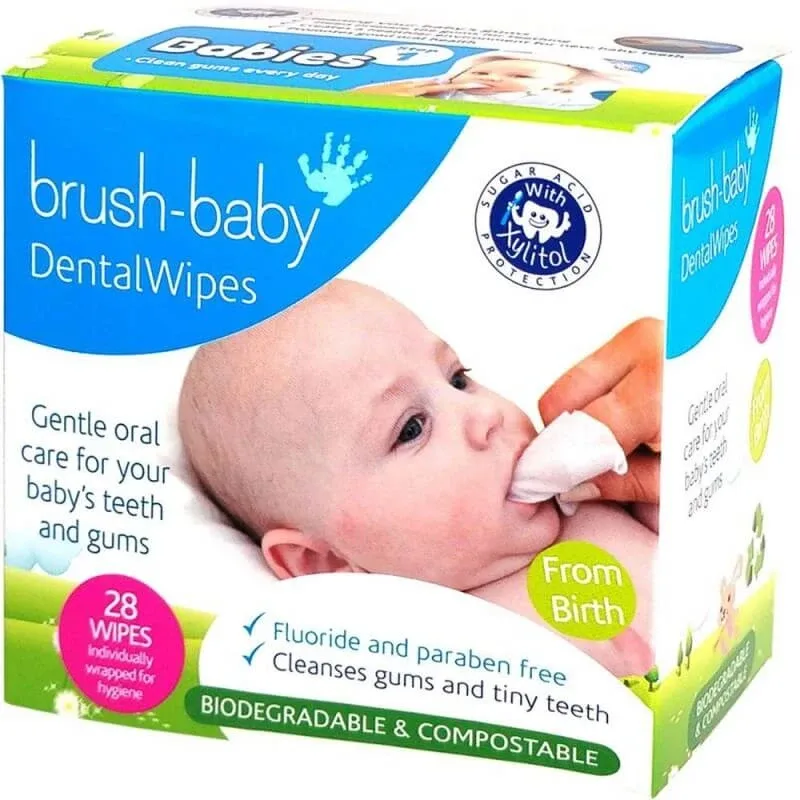 Șervețele dentare Brush-Baby, șervețele pentru curățarea gingiilor, 0-16 luni, 28 buc. — preț și oferte