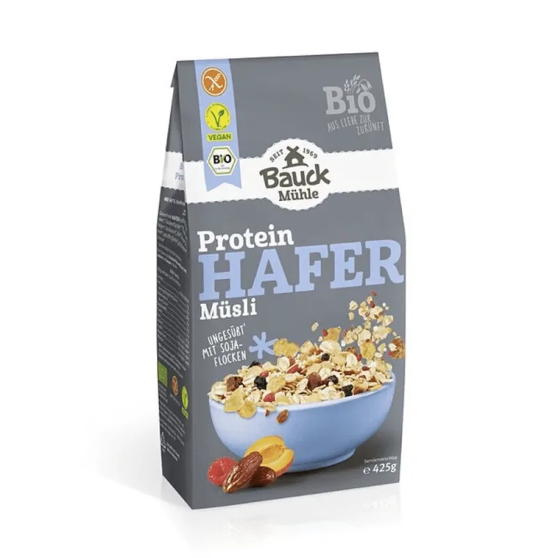 Musli proteic bio, cu ovaz fara gluten Protein Hafer, 425 g, Bauckhof — preț și oferte