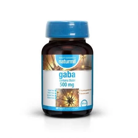 Gaba, 500 mg, 60 tablete, Naturmil — preț și oferte