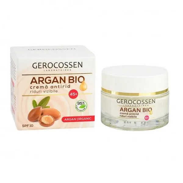 Crema pentru combaterea ridurilor vizibile cu SPF 10 45+ Argan Bio, 50 ml, Gerocossen — preț și oferte