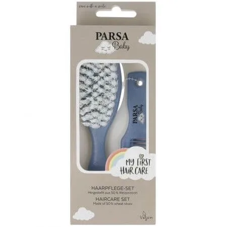 Set bebe pieptene si perie grau, Albastru, Parsa Parsa Beauty — preț și oferte