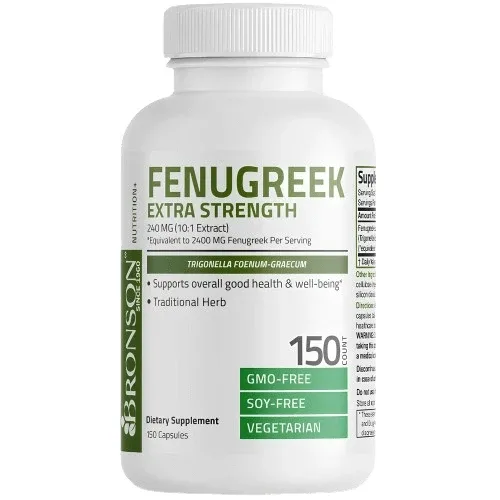 Fenugreek (Schinduf) Extra Strength, 2400 mg, 150 capsule, Bronson BRONSON LABORATORIES — preț și oferte
