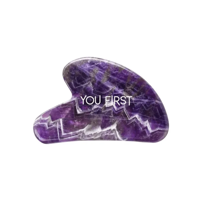 Piatra naturala Gua Sha pentru masaj facial din Ametist, 1 bucata, You First — preț și oferte