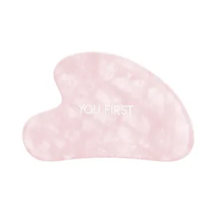 Piatra naturala Gua Sha pentru masaj facial din Quartz Roz, 1 bucata, You First