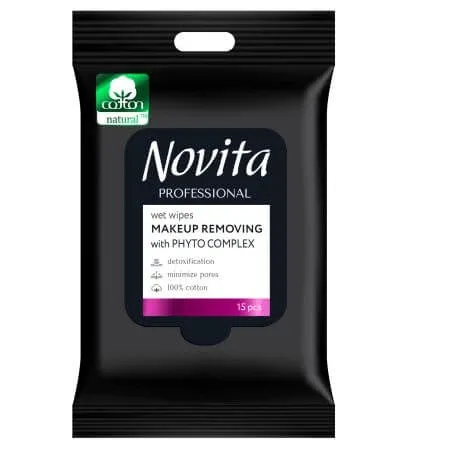 Servetele umede demachiante cu phytocomplex, 15 buc, Novita — preț și oferte