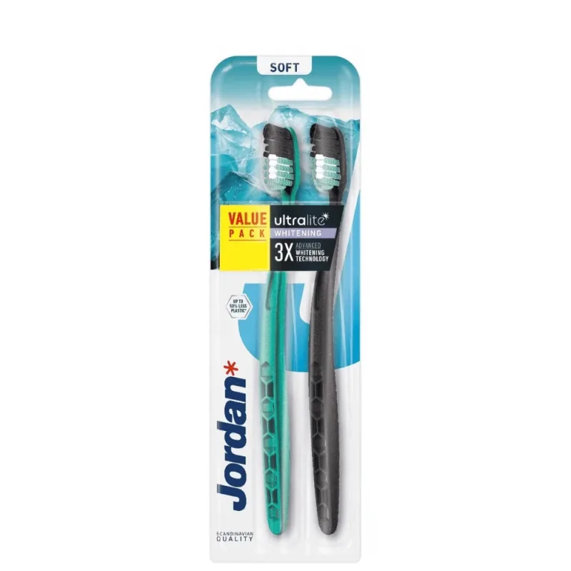 Set de 2 periute de dinti pentru adulti Ultralite Whitening, Soft, Jordan — preț și oferte