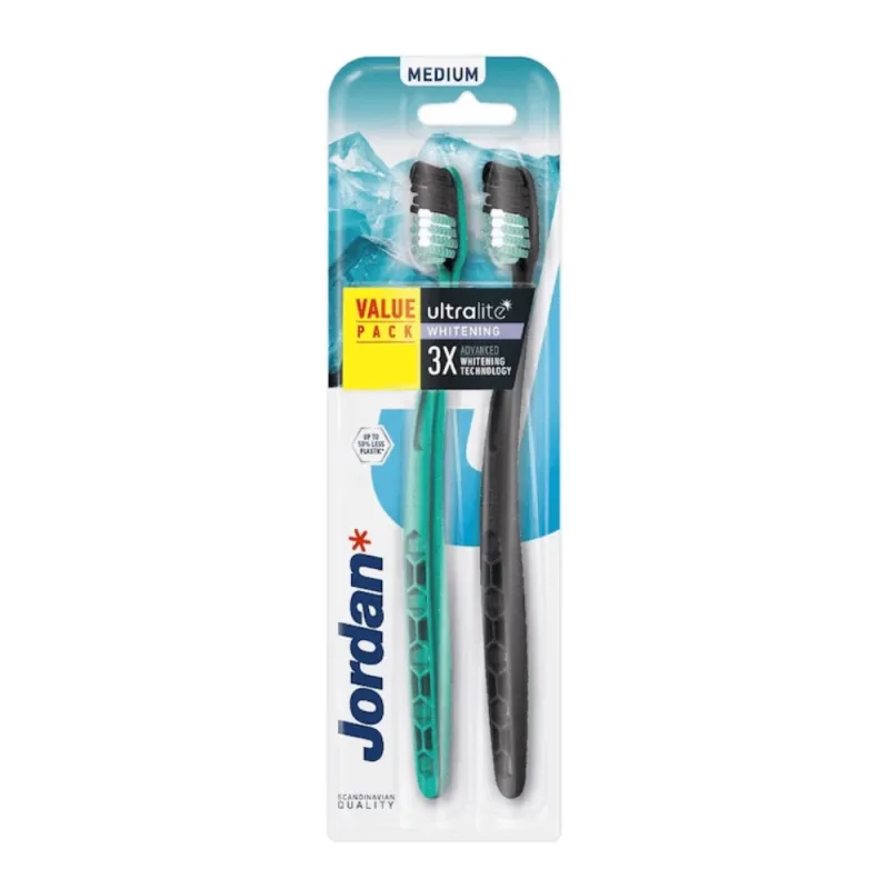 Set de 2 periute de dinti pentru adulti Ultralite Whitening, Medium, Jordan — preț și oferte