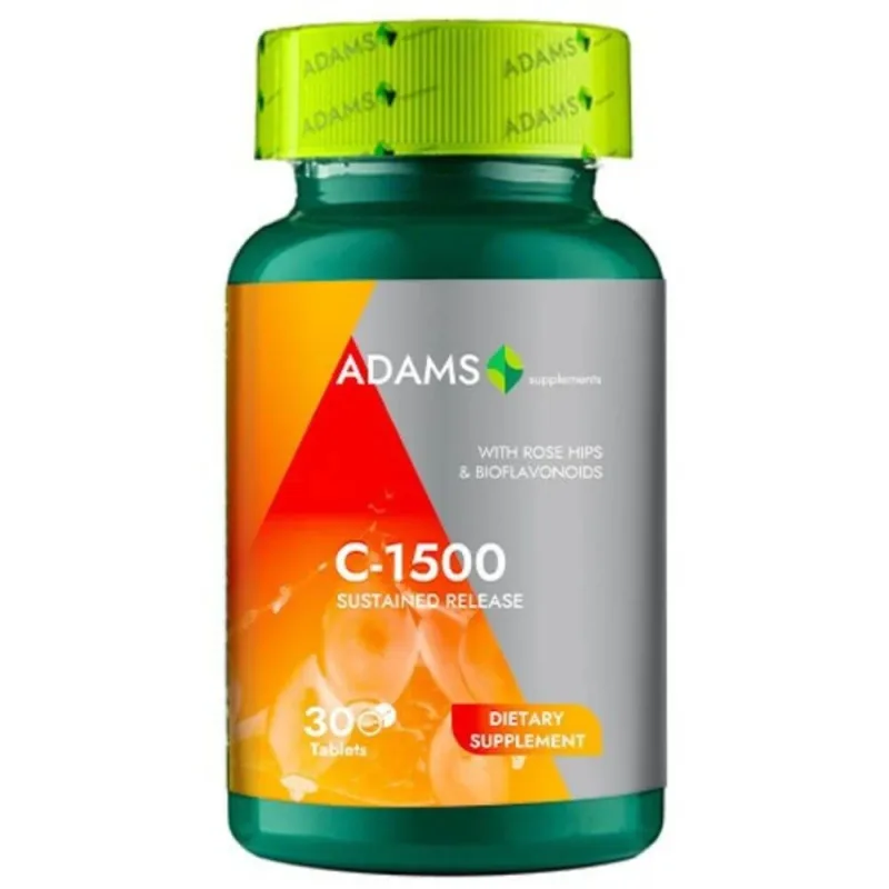 Vitamina C-1000 cu macese, 30 comprimate, Adams Supliments ADAMS VISION — preț și oferte