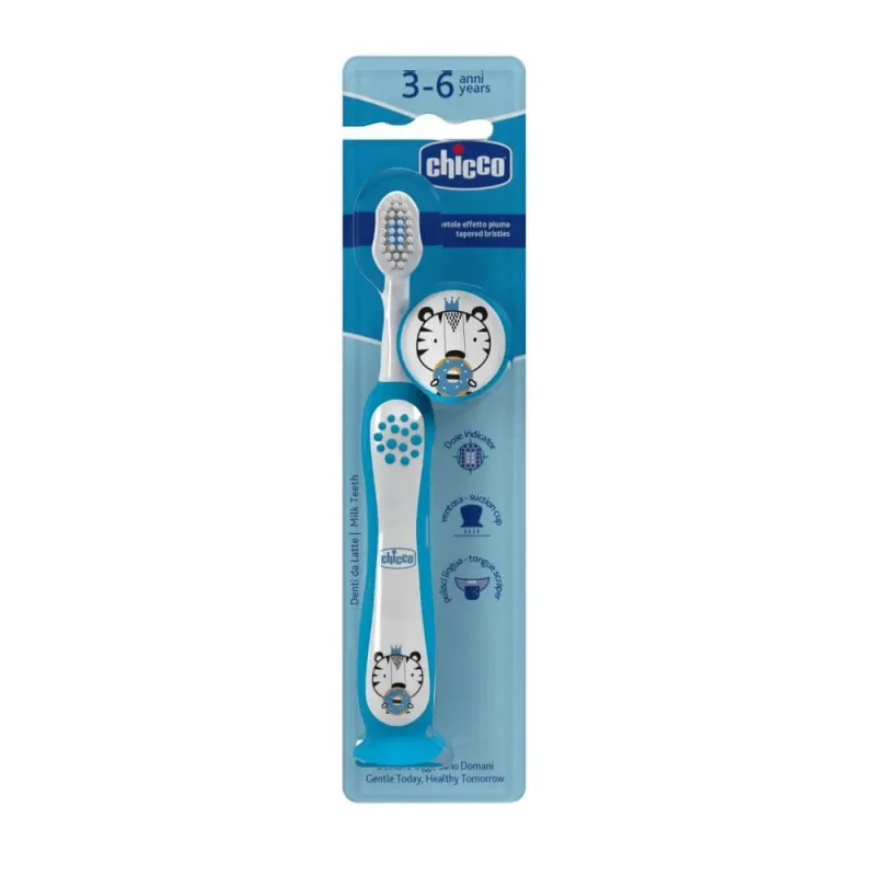 Periuta de dinti pentru copii Indigo, 3-6 ani, albastru, Chicco — preț și oferte