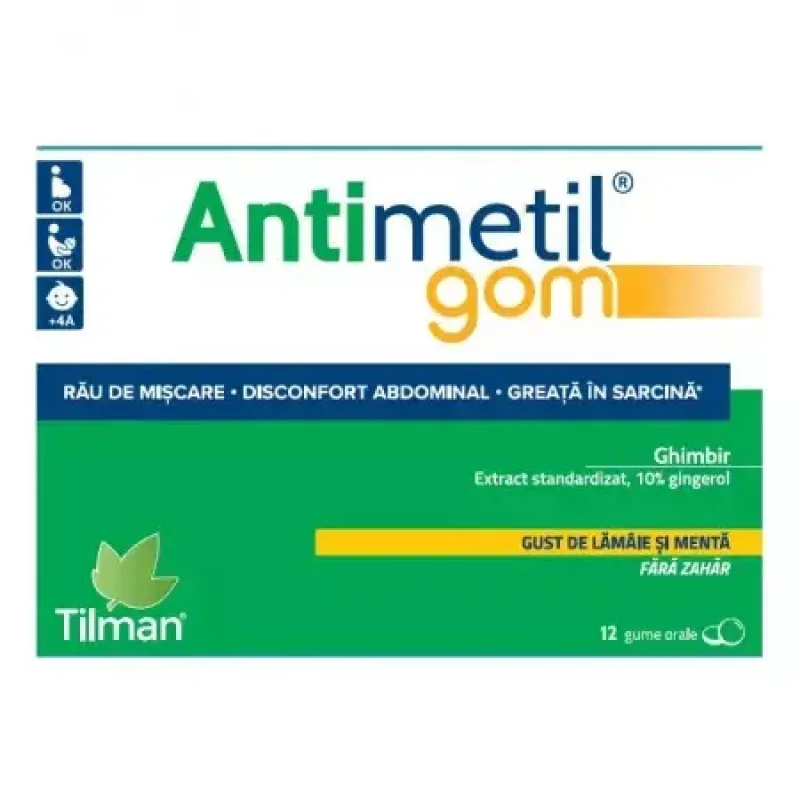Antimetil gom, 12 gume orale, Tilman — preț și oferte