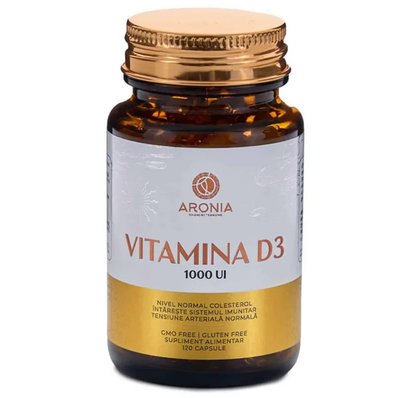 Vitamina D3, 1000UI, 120 calsule, Aronia Charlottenburg — preț și oferte