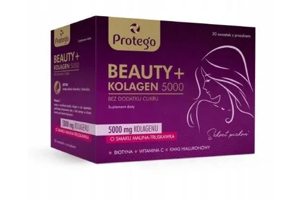 Protego Beauty + Colagen 5000 aromă de zmeură și căpșuni, 30 pliculețe — preț și oferte