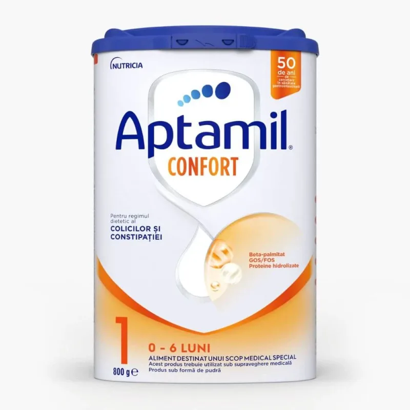 Lapte praf Aptamil Confort 1, 0-6 luni, 800 g, Nutricia — preț și oferte