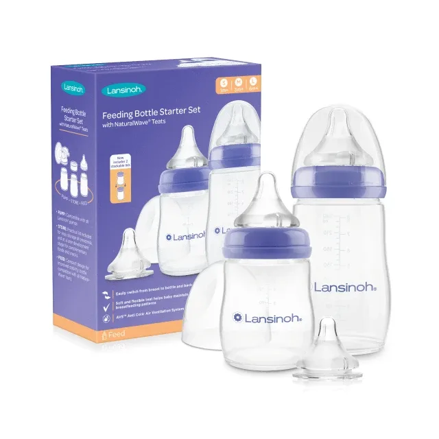 Set de biberoane cu tetina NaturalWave, 160 ml + 240 ml, Lansinoh — preț și oferte