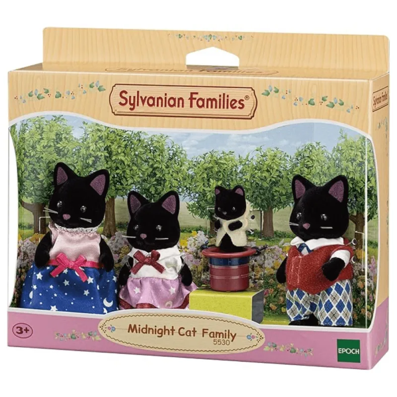 Set 4 figurine Familia Pisicutelor Negre Sylvanian Families, +3 ani, Epoch — preț și oferte