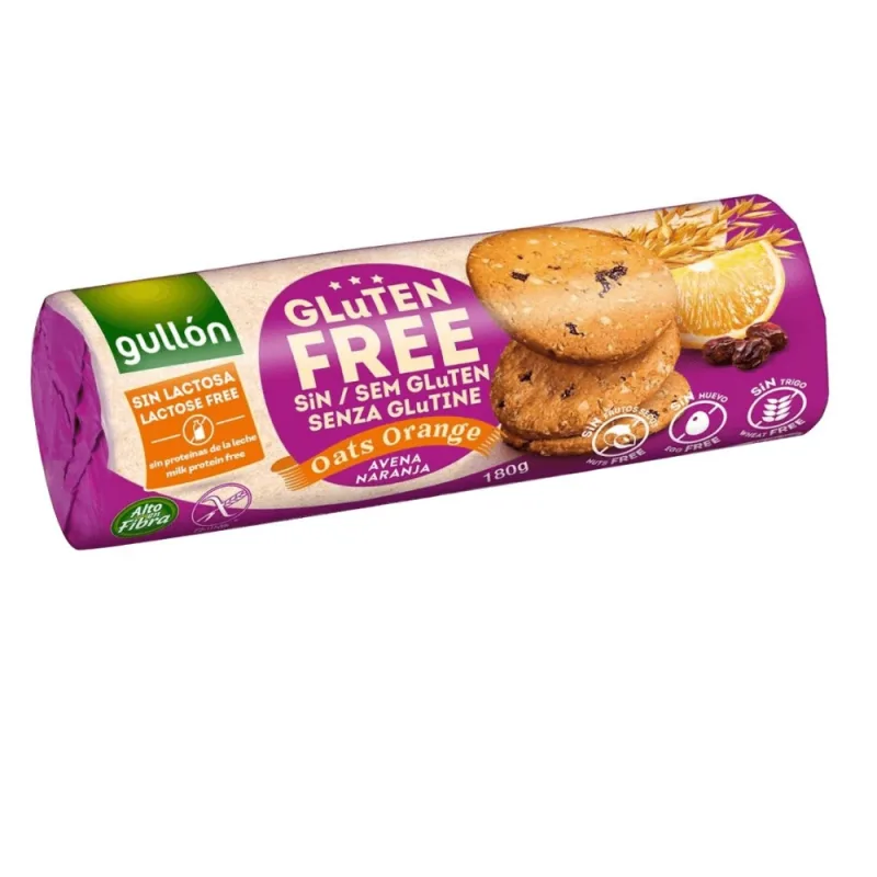 Biscuiti fara gluten cu ovaz si portocala, 180 g, Gullon — preț și oferte