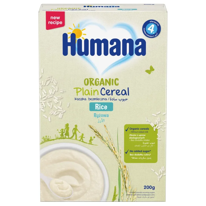 Cereale Bio din orez, + 4 luni, 200 g, Humana — preț și oferte