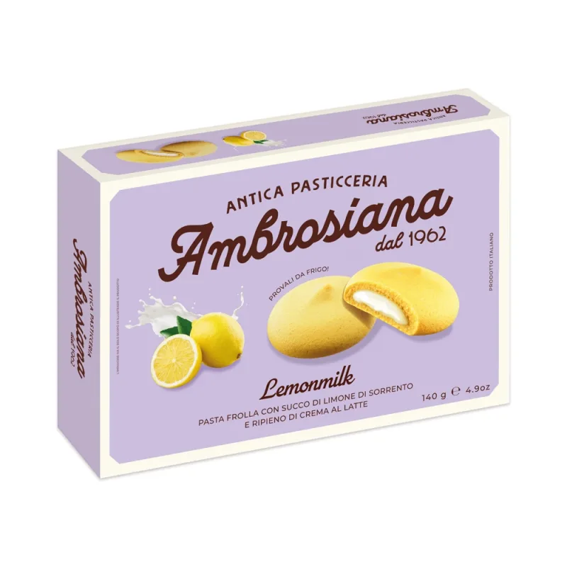 Biscuiti cu crema de lamaie si lapte Lemon Milk, 140 g, Ambrosiana — preț și oferte
