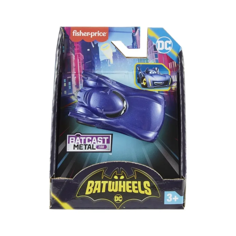 Masinuta metalica Batmobile Batwheels, scara 1:55, +3 ani, Fisher Price — preț și oferte