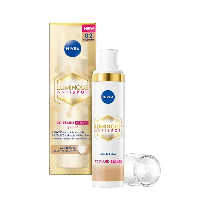 Crema-Fluid CC 3 in 1 cu SPF 30 Luminous, Medium 02, 30 ml, Nivea — preț și oferte