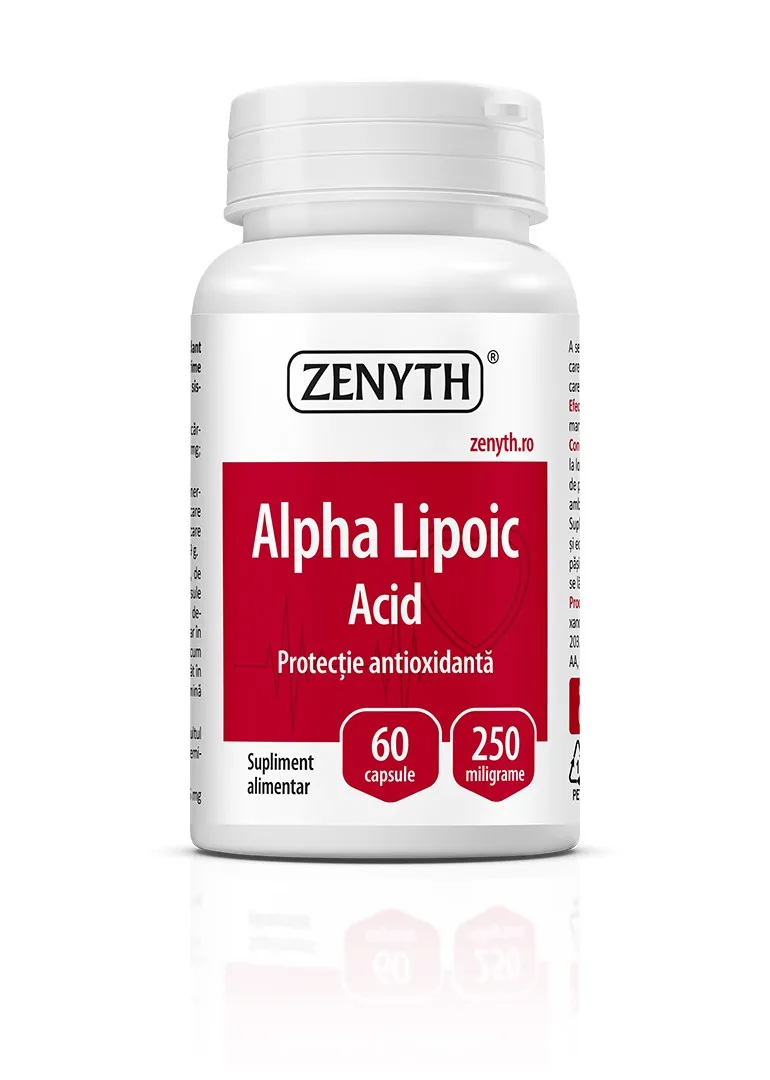 Alpha lipoic acid 250 mg, 60 Capsule, Zenyth — preț și oferte