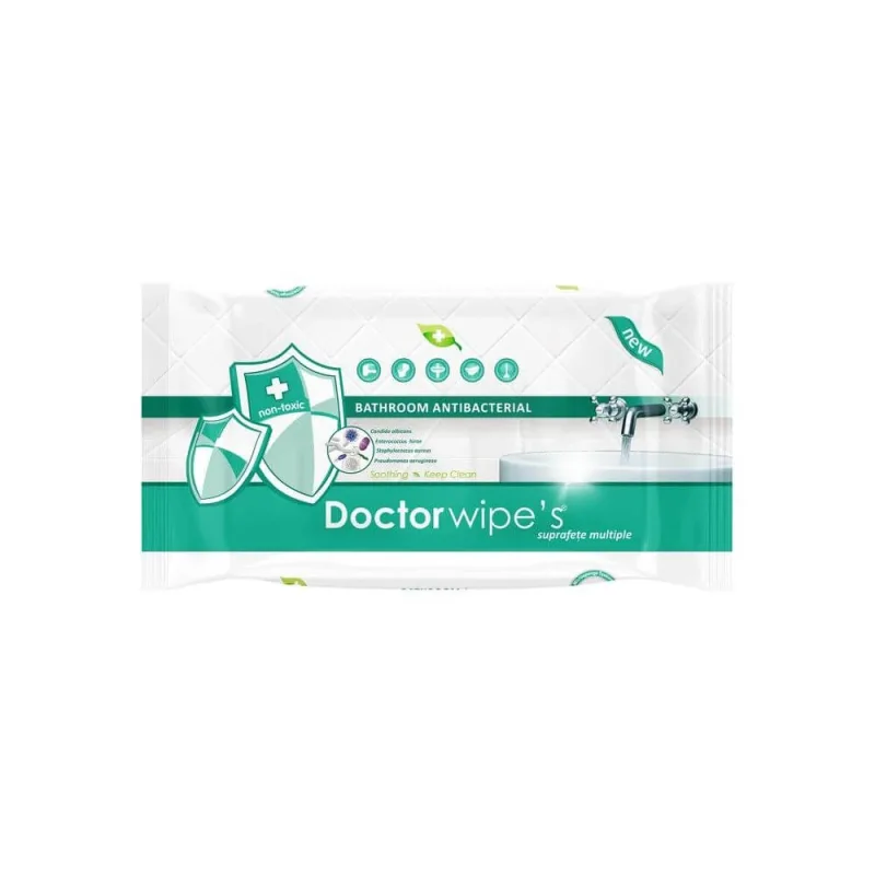 Servetelele umede antibacteriene pentru suprafete, 48 bucati, Doctor Wipe's — preț și oferte