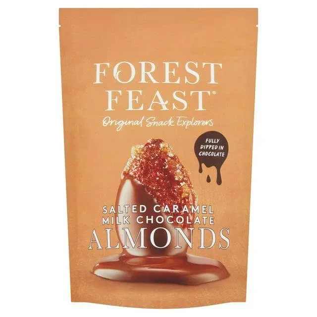 Migdale caramelizate cu sare de mare in ciocolata belgiana cu lapte, 120 g, Forest Feast — preț și oferte
