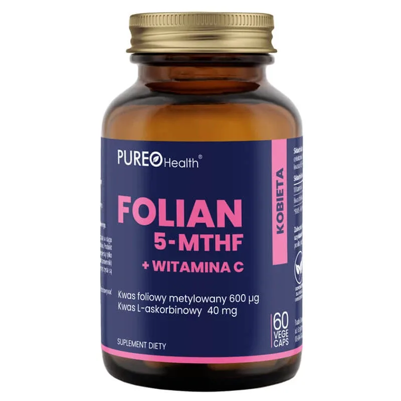 Pureo Health Folat 5-MTHF + Vitamina C, 60 capsule — preț și oferte