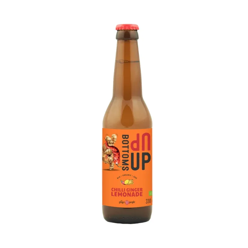 Limonada Bio cu ghimbir si chilli Bottoms Up, 330 ml, The Ginger People Ginger Jack — preț și oferte