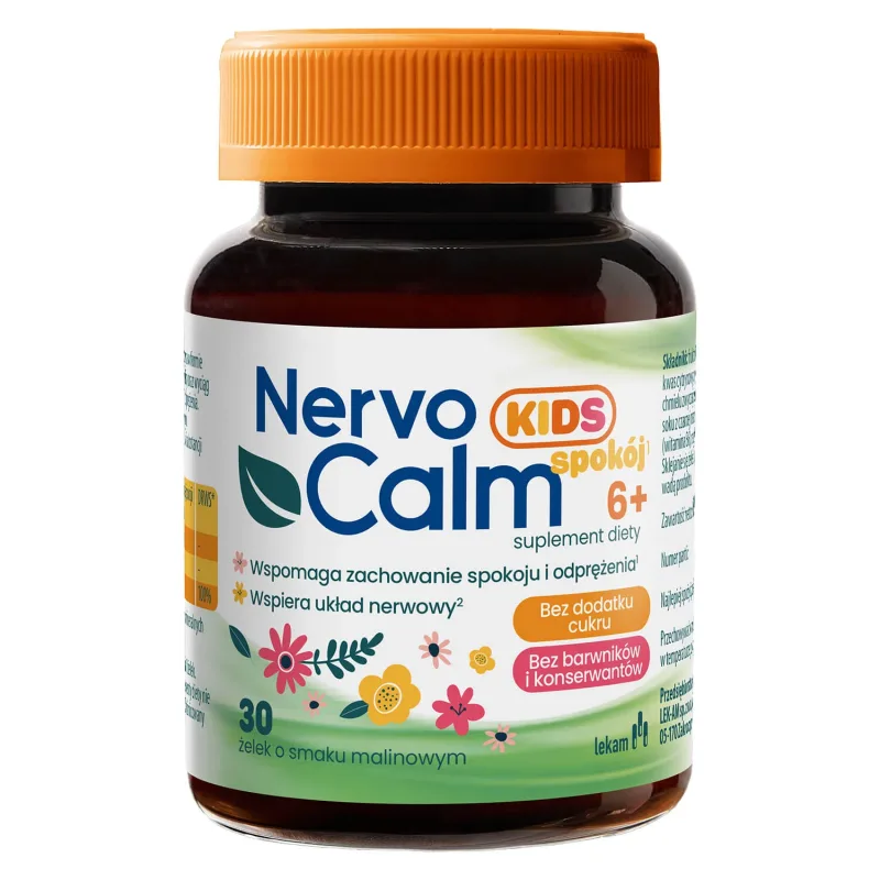 NervoCalm Kids Calm 6+, boabe de jeleu, aromă de zmeură, 30 bucăți — preț și oferte